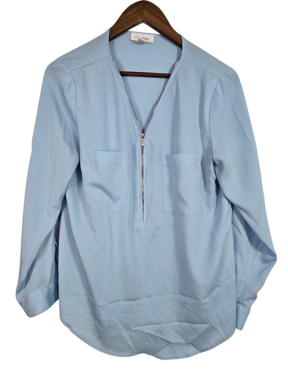 Calvin Klein Blue Blouse Women’s Size M – Classic Workwear Top